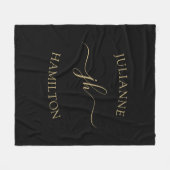 Aangepaste monogram naam op maat fleece deken (Voorkant (Horizontaal))