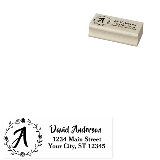 Aangepaste monogram naam professioneel retouradres 	rubberstempel (Gestempeld)