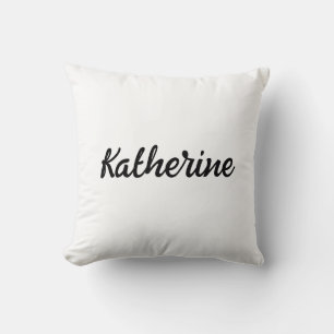 Aangepaste monogram naam Pure White Kussen