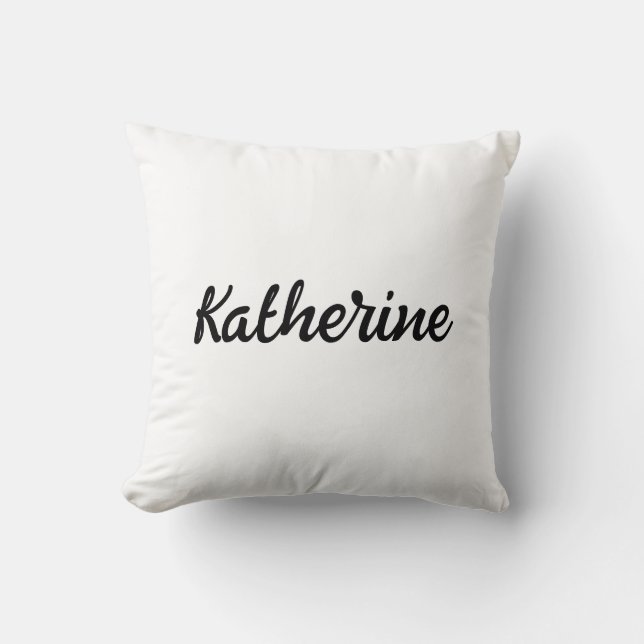 Aangepaste monogram naam Pure White Kussen (Voorkant)