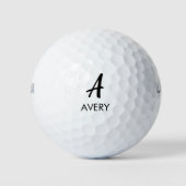 Aangepaste monogram naam Typografie Golfballen (Voorkant)