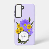 Aangepaste monogram Naam wilde bloemen Samsung Galaxy Hoesje (Achterkant)