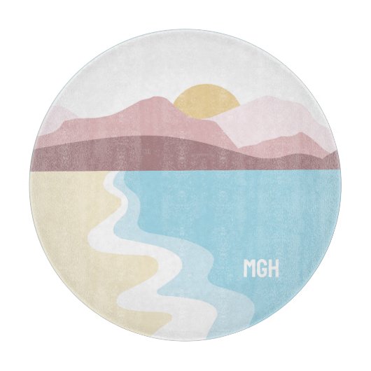 Aangepaste monogram Natuur illustratie Snijplank (Voorkant)