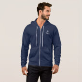 Aangepaste monogram Nautical Boat Anchor Hoodie (Voorkant volledig)