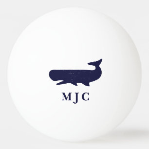 Aangepaste monogram Nautical Navy Blue Beer Pingpongballen