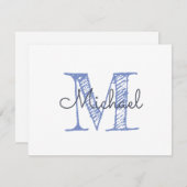 Aangepaste monogram notitiekaartje (Voorkant / Achterkant)