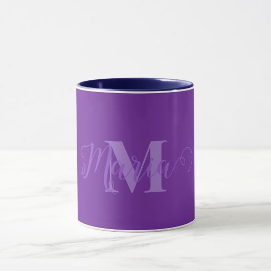 Aangepaste Monogram Paarse Combo Mok (Midden)