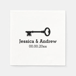 Aangepaste monogram partij servetten met  sleutel