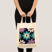 Aangepaste Monogram Passiebloem Bloemen Kruidenier Tote Bag (Voorkant (product))