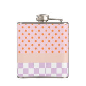 Aangepaste Monogram Pastel Polka Dot Lila Check Ca Heupfles (Achterkant)