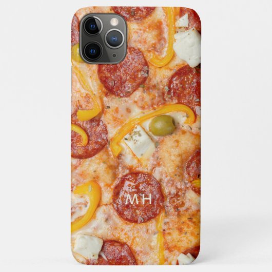 Aangepaste monogram PIZZA-telefoongevallen Case-Mate iPhone Case (Achterkant)