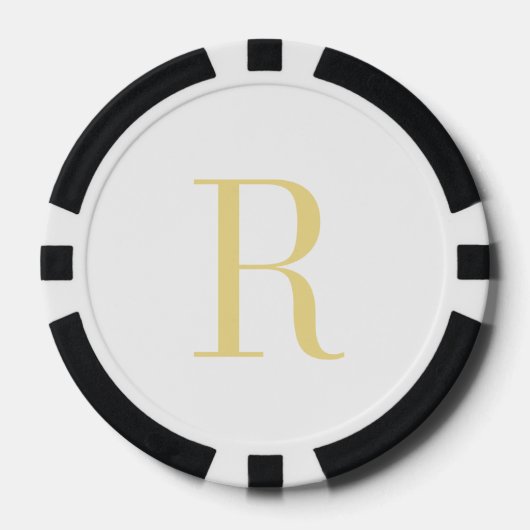 Aangepaste Monogram Poker Chips voor Papa bruidego (Voorkant)