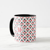 Aangepaste monogram poker-spelkaart mok (Voorkant links)