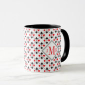 Aangepaste monogram poker-spelkaart mok (Voorkant rechts)