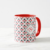 Aangepaste monogram poker-spelkaart mok (Voorkant rechts)