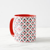 Aangepaste monogram poker-spelkaart mok (Voorkant links)