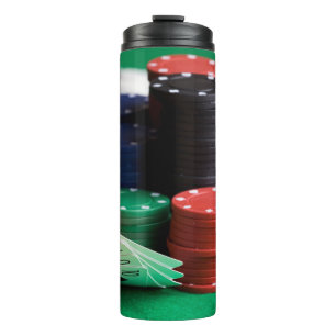 Aangepaste monogram POKER-tumbler Thermosbeker
