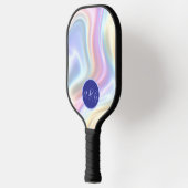 Aangepaste Monogram regenboogkleuren retro Pickleball Paddle (Links)
