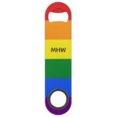 Aangepaste monogram Regenboogvlagflesopener Speed Flessenopener (Achterkant)