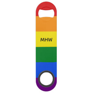 Aangepaste monogram Regenboogvlagflesopener Speed Flessenopener