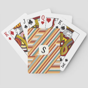 Aangepaste Monogram Retro 70s Geometrische Pokerka Pokerkaarten