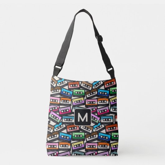Aangepaste Monogram Retro Casette Tapes Crossbody Tas (Voorkant)