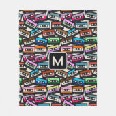Aangepaste Monogram Retro Casette Tapes Fleece Deken (Voorkant)