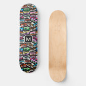 Aangepaste Monogram Retro Casette Tapes Skateboard (Voorkant)