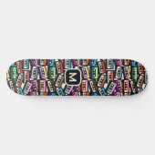 Aangepaste Monogram Retro Casette Tapes Skateboard (Horizontaal)