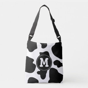 Aangepaste monogram rode koeienvanger crossbody tas