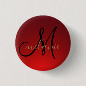 Aangepaste monogram ronde button 3,2 cm (Voorkant)