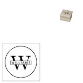 Aangepaste Monogram Ronde Hand Rubber Stamp Rubberstempel (Gestempeld)