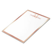 Aangepaste monogram Roos Gold Aangepaste naam Notitieblok (Schuin)