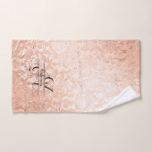 Aangepaste monogram Roos Gold Damask Bad Handdoek (Handdoek)