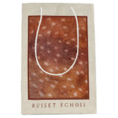 Aangepaste Monogram Rosbruine Reeëprint Medium Cadeauzakje (Voorkant)