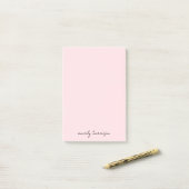 Aangepaste monogram roze chic minimalistisch  post-it® notes (Op bureau)