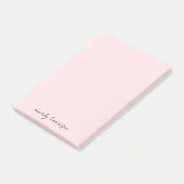 Aangepaste monogram roze chic minimalistisch  post-it® notes (Schuin)