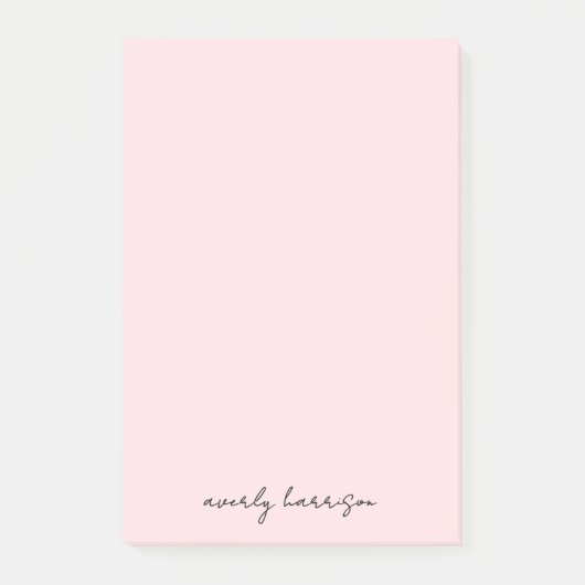 Aangepaste monogram roze chic minimalistisch  post-it® notes (Voorkant)