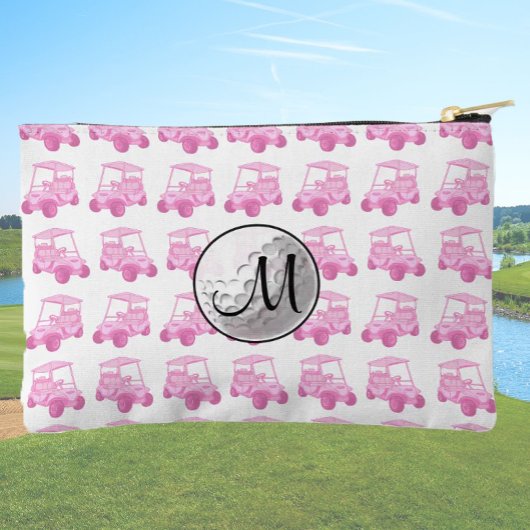 Aangepaste Monogram Roze Golfbal en Kaarten Etui