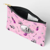 Aangepaste Monogram Roze Golfbal en Kaarten Etui (Open)