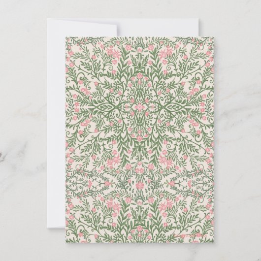 Aangepaste Monogram Roze & Groene Bloemen Chinoise Kaart (Achterkant)