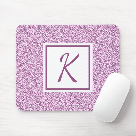 Aangepaste monogram roze spaarmousepad muismat (Met muis)
