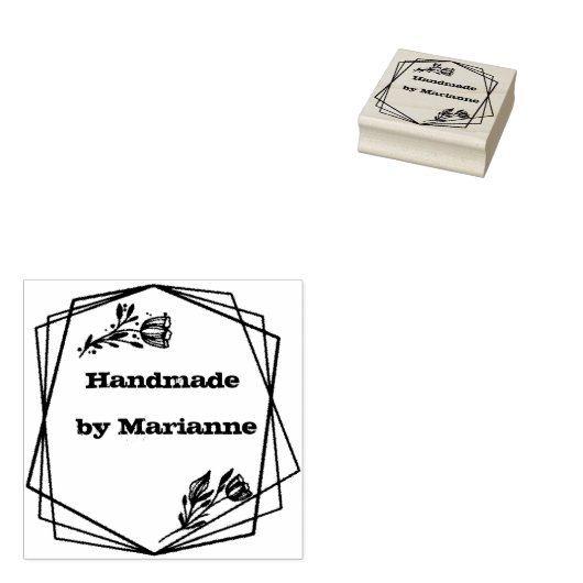 Aangepaste  monogram 	rubberstempel (Gestempeld)