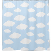 Aangepaste Monogram Schattigee Girly Blue Cloud Gi Douchegordijn (Voorkant)
