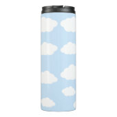Aangepaste Monogram Schattigee Girly Blue Cloud Gi Thermosbeker (Achterkant)