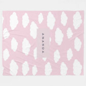 Aangepaste Monogram Schattigee Girly Pink Cloud Gi Fleece Deken (Voorkant (Horizontaal))