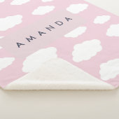 Aangepaste Monogram Schattigee Girly Pink Cloud Gi Sherpa Deken (3/4)