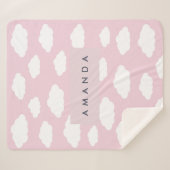 Aangepaste Monogram Schattigee Girly Pink Cloud Gi Sherpa Deken (Voorkant (horizontaal))