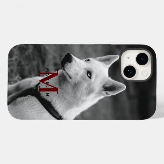 Aangepaste Monogram Schattigee hondenfoto Apple X| Case-Mate iPhone Case (Achterkant (horizontaal))