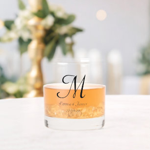 Aangepaste Monogram Script Naam Bruiloft Partij Whisky Glas